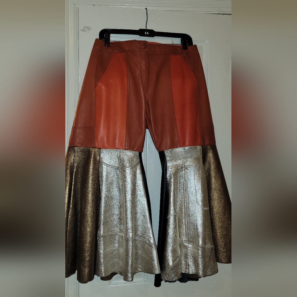 Authentic Givenchy flare leather pants.